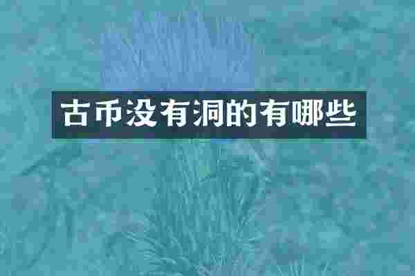 古币没有洞的有哪些