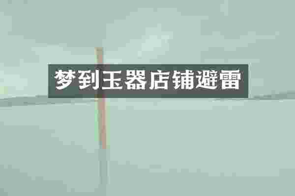 梦到玉器店铺避雷