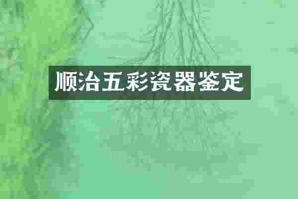 顺治五彩瓷器鉴定