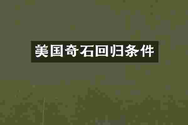 美国奇石回归条件