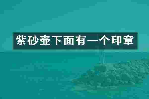 紫砂壶下面有一个印章