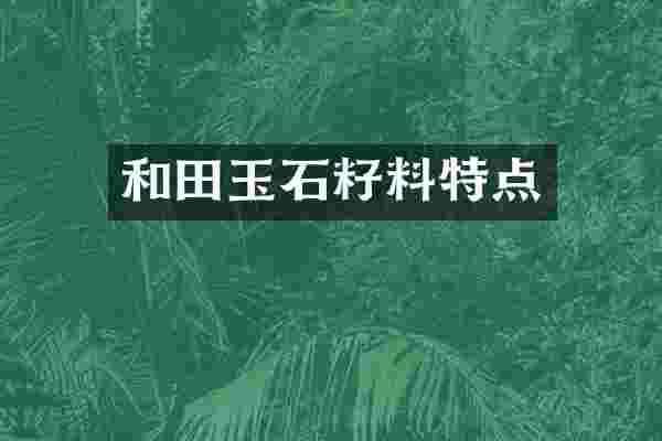 和田玉石籽料特点