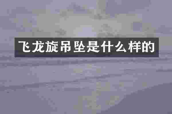 飞龙旋吊坠是什么样的