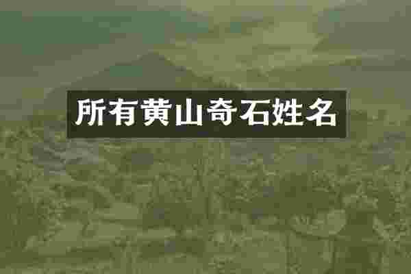 所有黄山奇石姓名