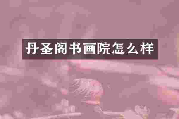 丹圣阁书画院怎么样