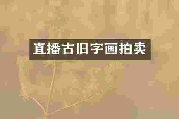 直播古旧字画拍卖