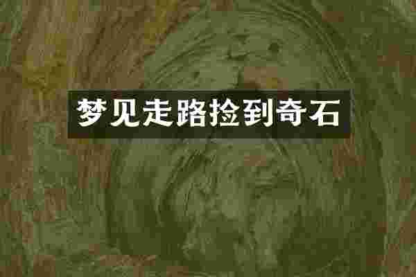 梦见走路捡到奇石