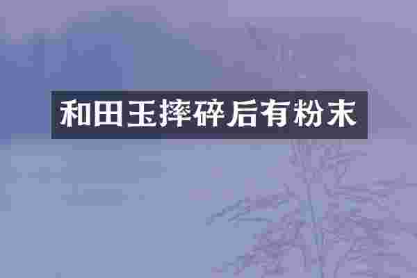 和田玉摔碎后有粉末