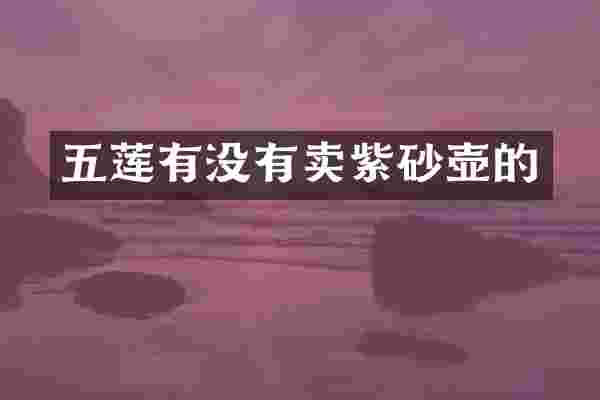 五莲有没有卖紫砂壶的