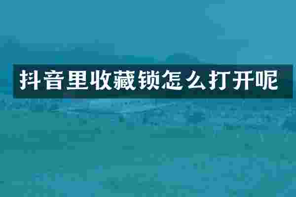 抖音里收藏锁怎么打开呢