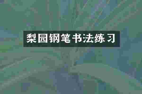 梨园钢笔书法练习