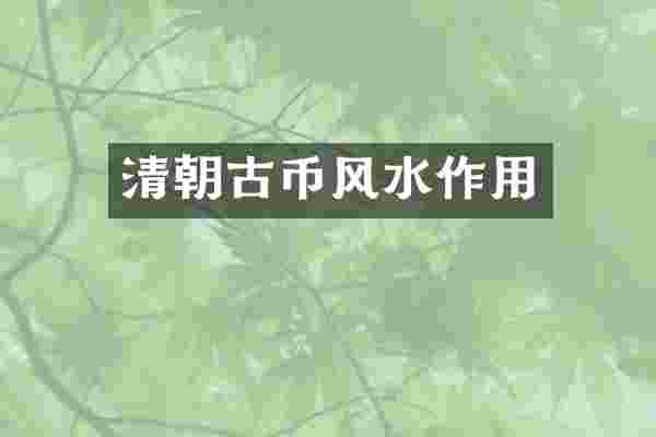清朝古币风水作用