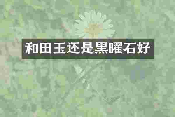 和田玉还是黑曜石好