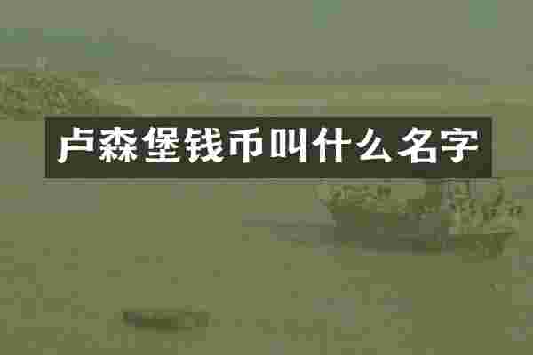 卢森堡钱币叫什么名字