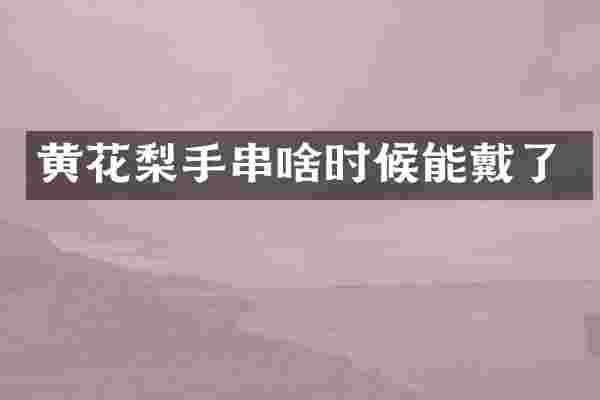 黄花梨手串啥时候能戴了