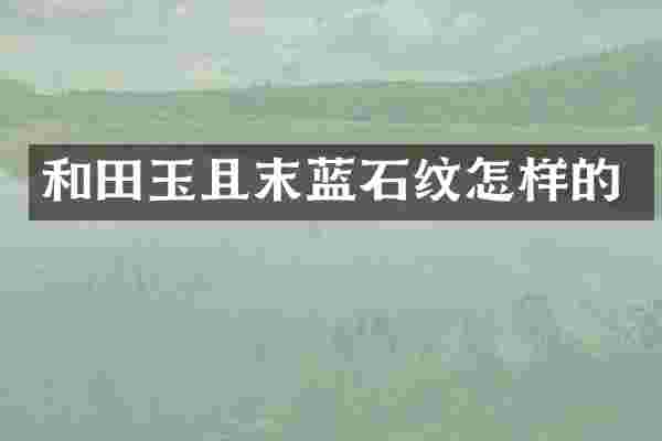 和田玉且末蓝石纹怎样的