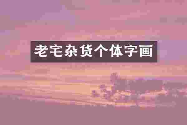 老宅杂货个体字画