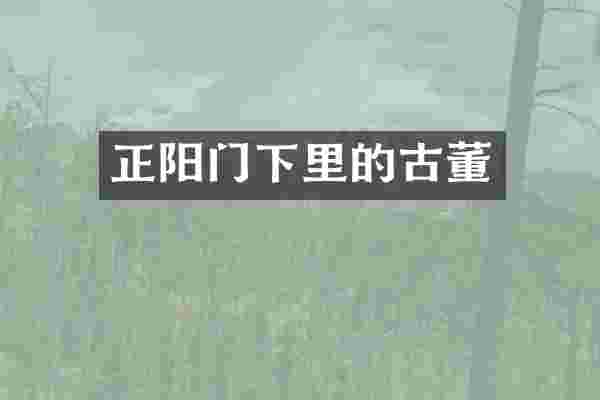 正阳门下里的古董