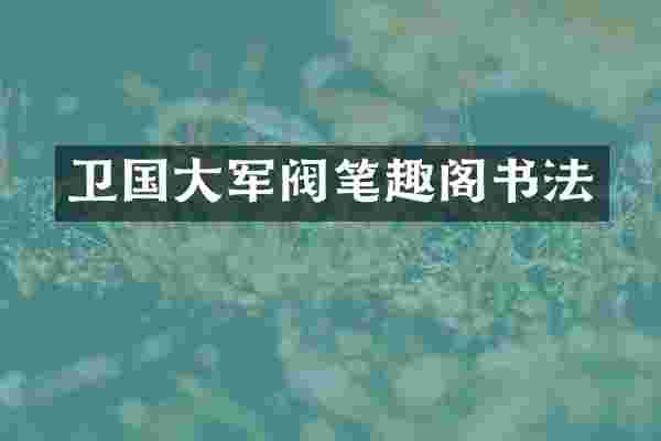 卫国大军阀笔趣阁书法