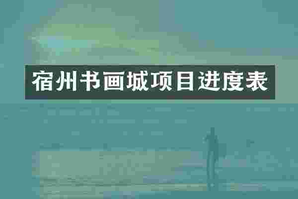 宿州书画城项目进度表