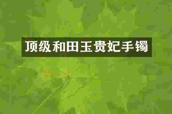 顶级和田玉贵妃手镯
