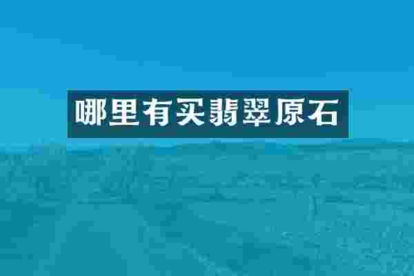 哪里有买翡翠原石