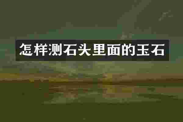 怎样测石头里面的玉石