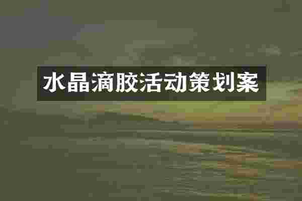 水晶滴胶活动策划案