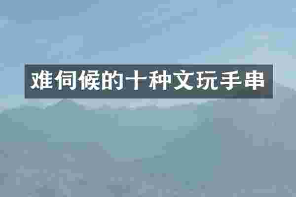 难伺候的十种文玩手串