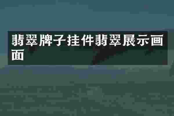 翡翠牌子挂件翡翠展示画面