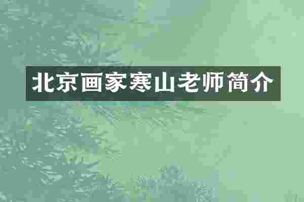 北京画家寒山老师简介
