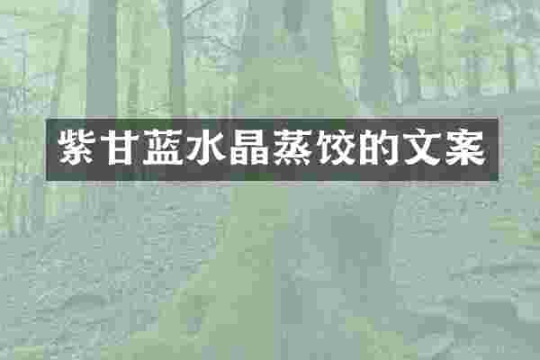 紫甘蓝水晶蒸饺的文案