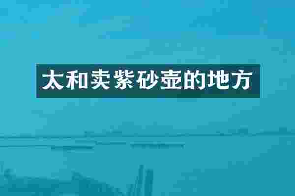 太和卖紫砂壶的地方