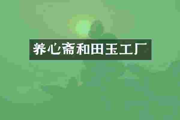 养心斋和田玉工厂