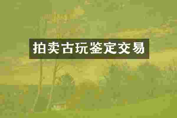 拍卖古玩鉴定交易